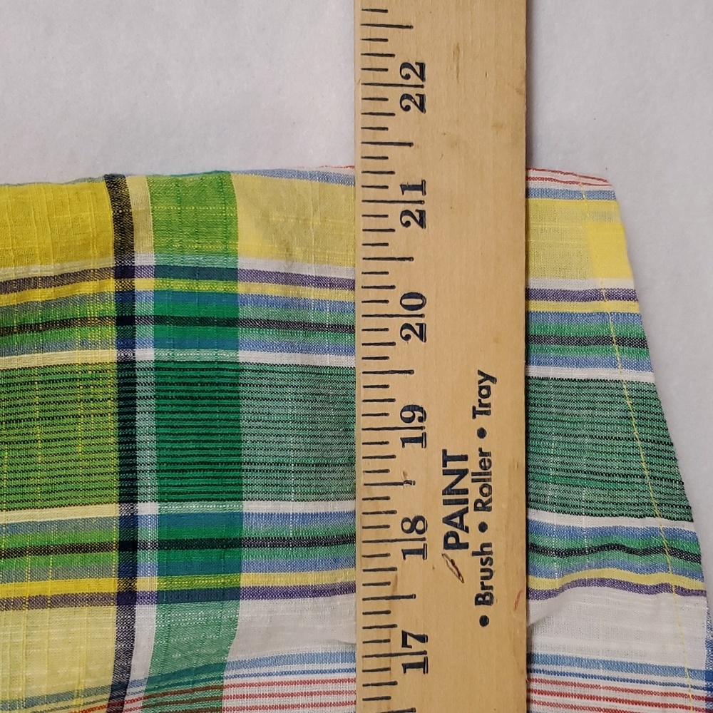 G&M Large Multicolor Plaid Men's Short Sleeve Shirt - Picture 5 of 7